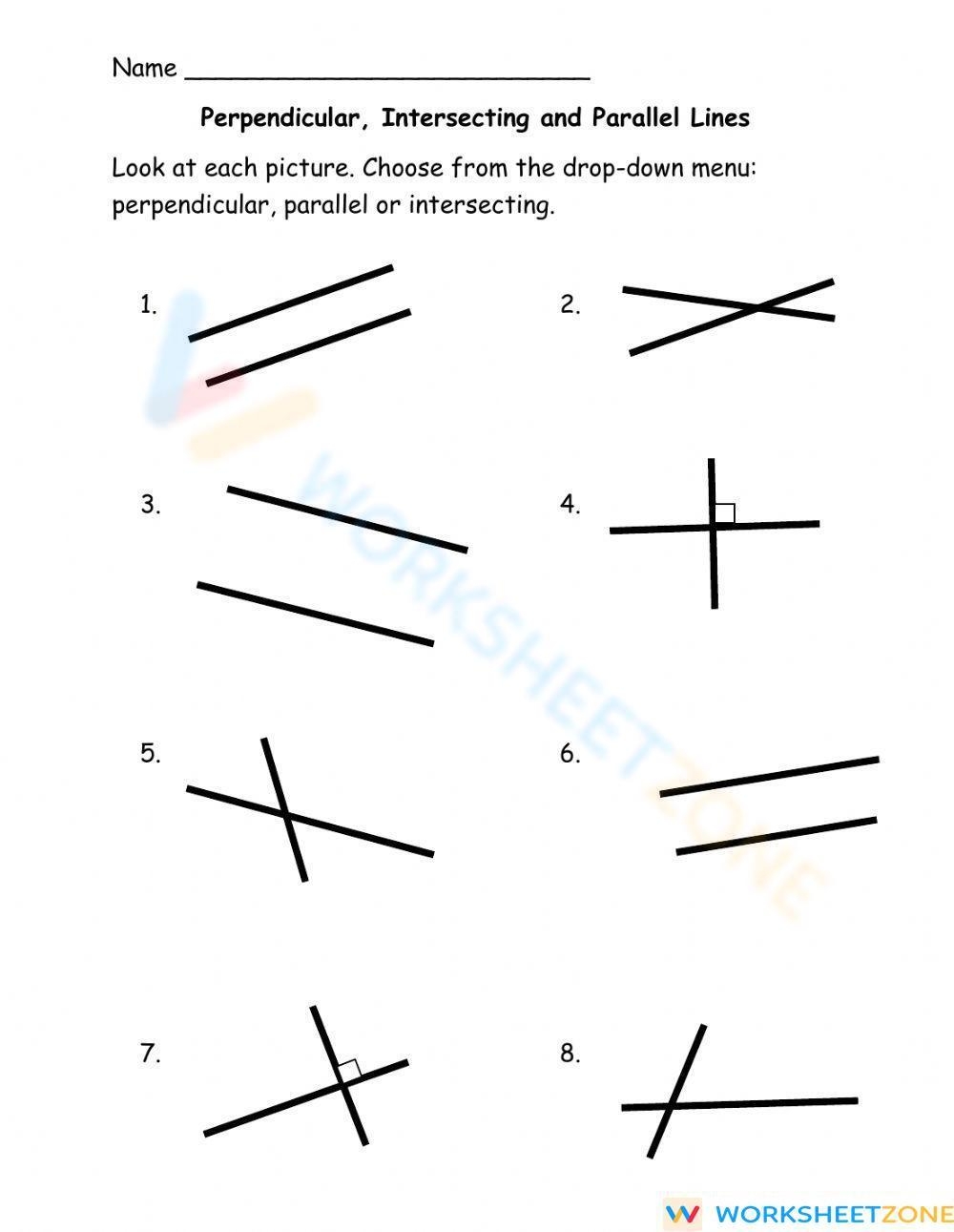 Parallel Intersecting And Perpendicular Visual Aid And Practice