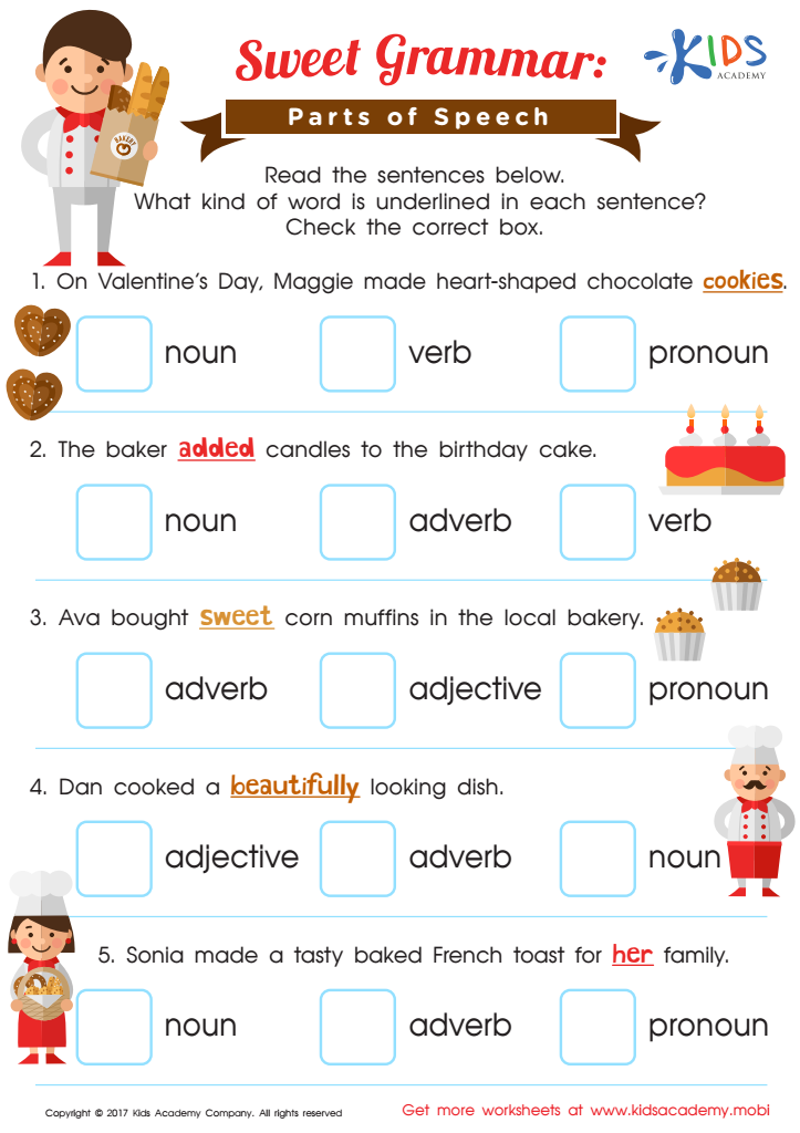 Parts Of Speech Worksheet Free Printable PDF For Kids Worksheets Library