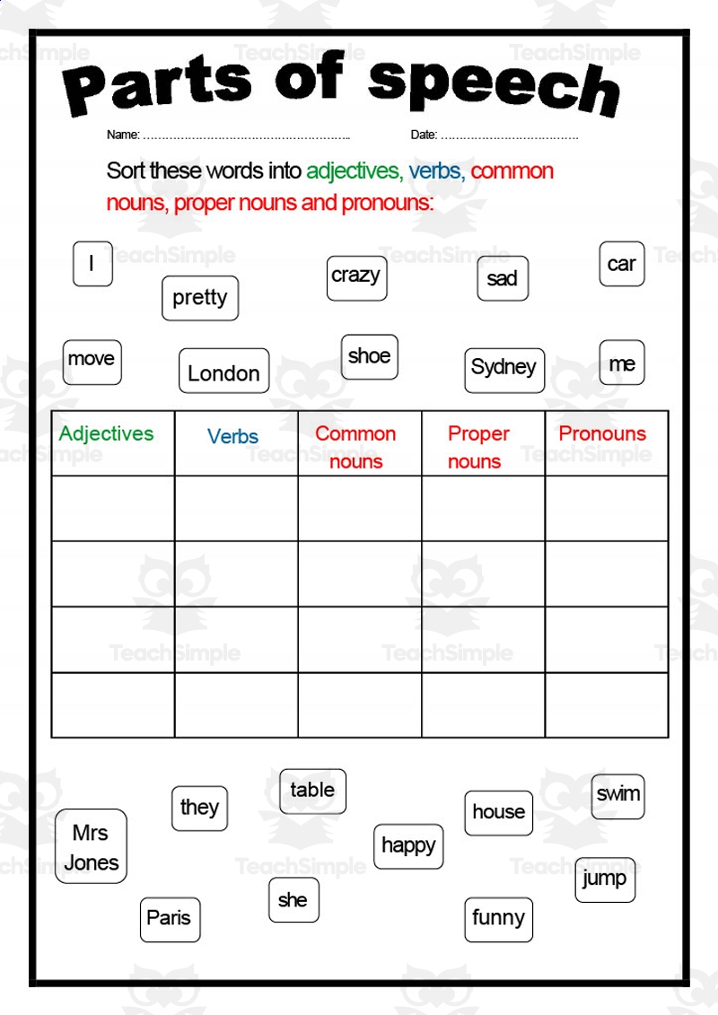 printable worksheet on parts of the body