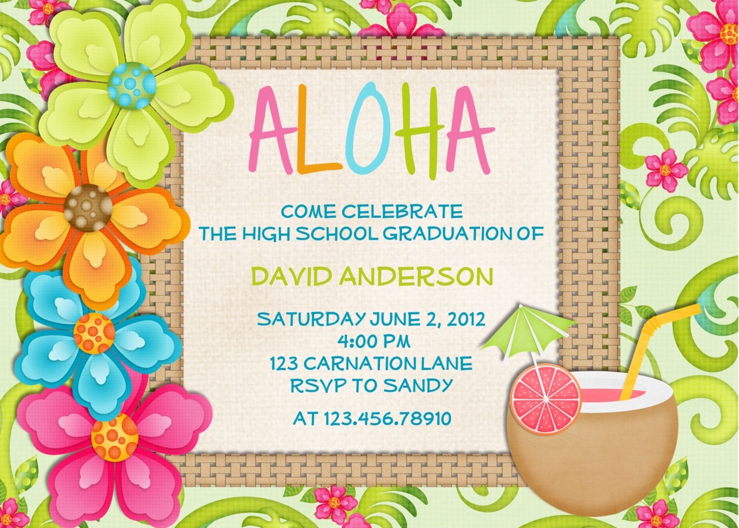 Party Invitation Hawaiian Printable Free