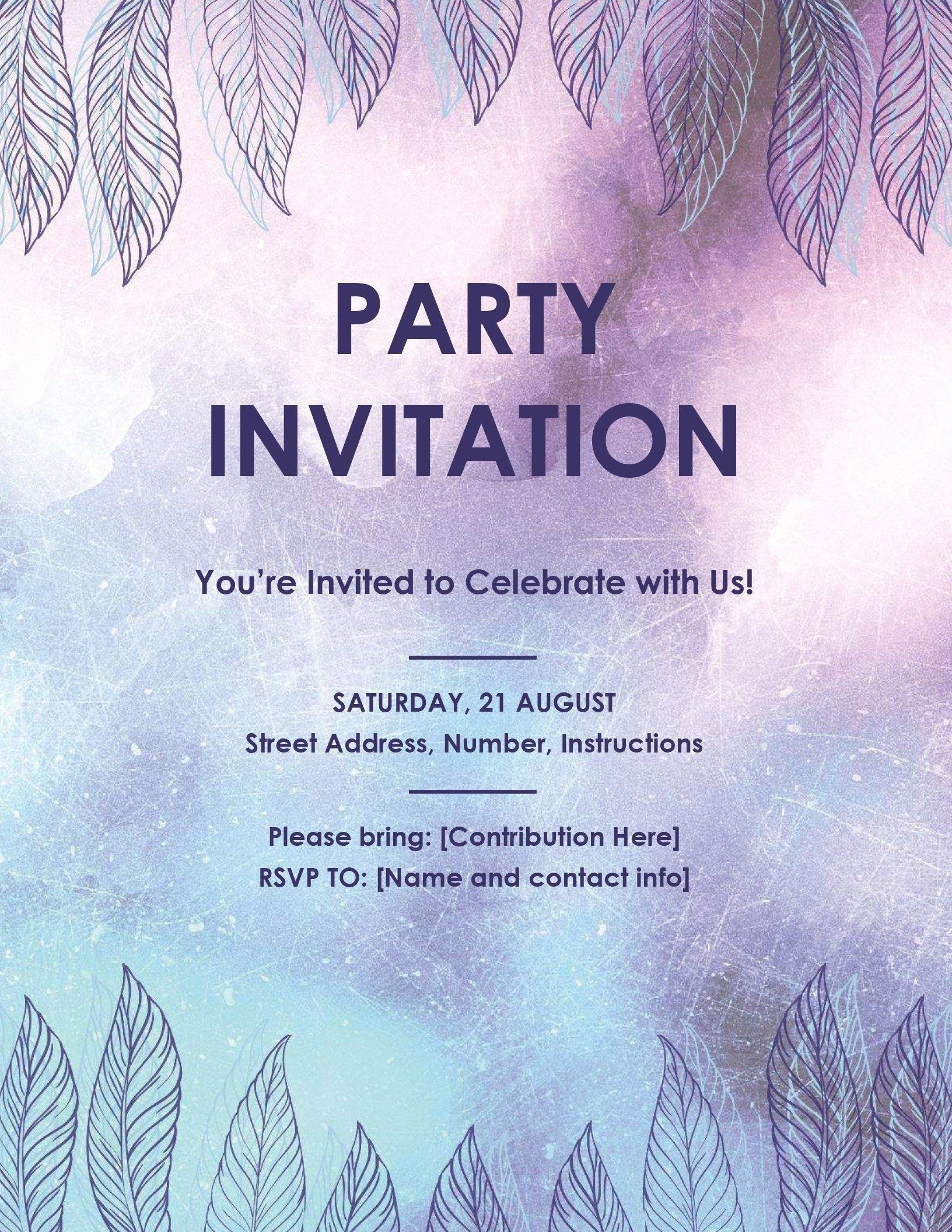 free template for party invitation