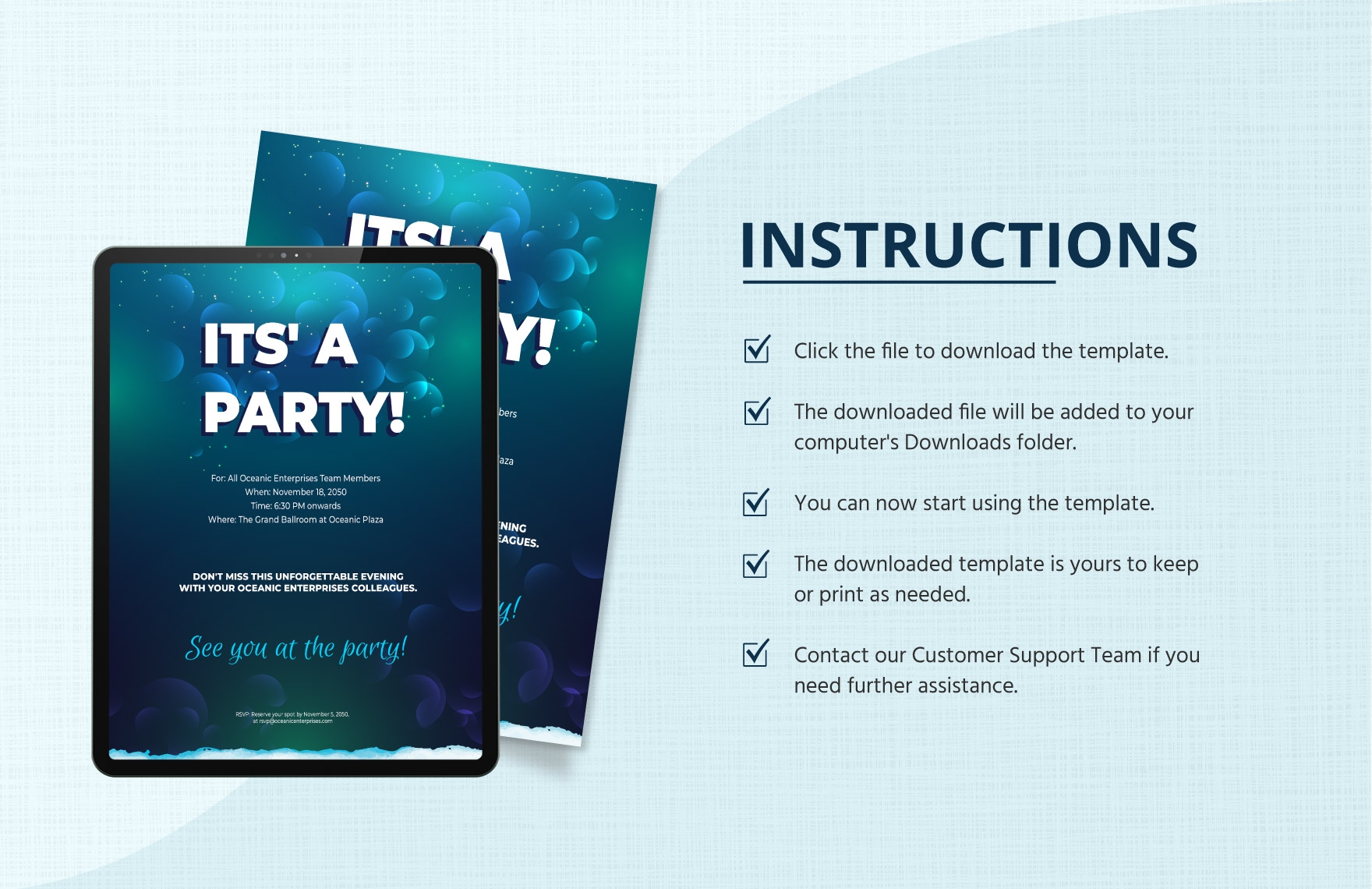 Party Invitation Template In Word Illustrator Publisher Download 