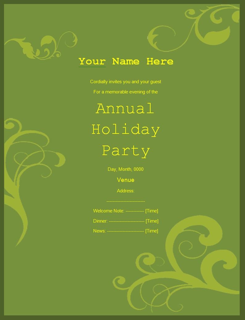 Party Invitation Templates Professional Word Templates