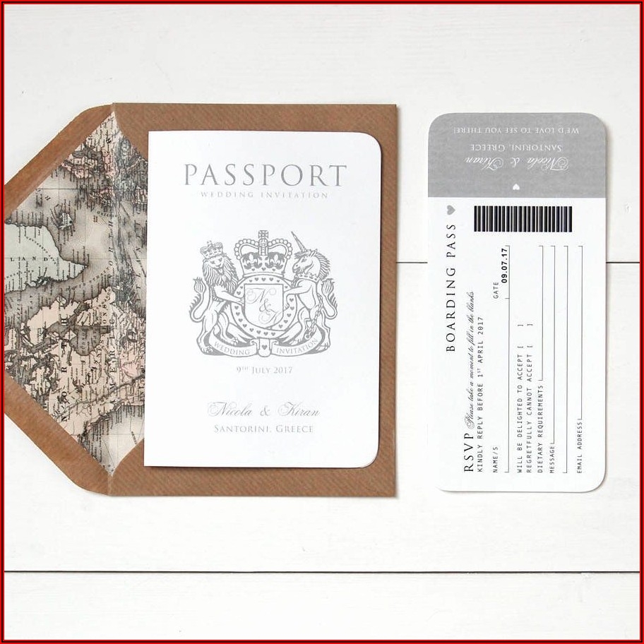 passport wedding invitation template