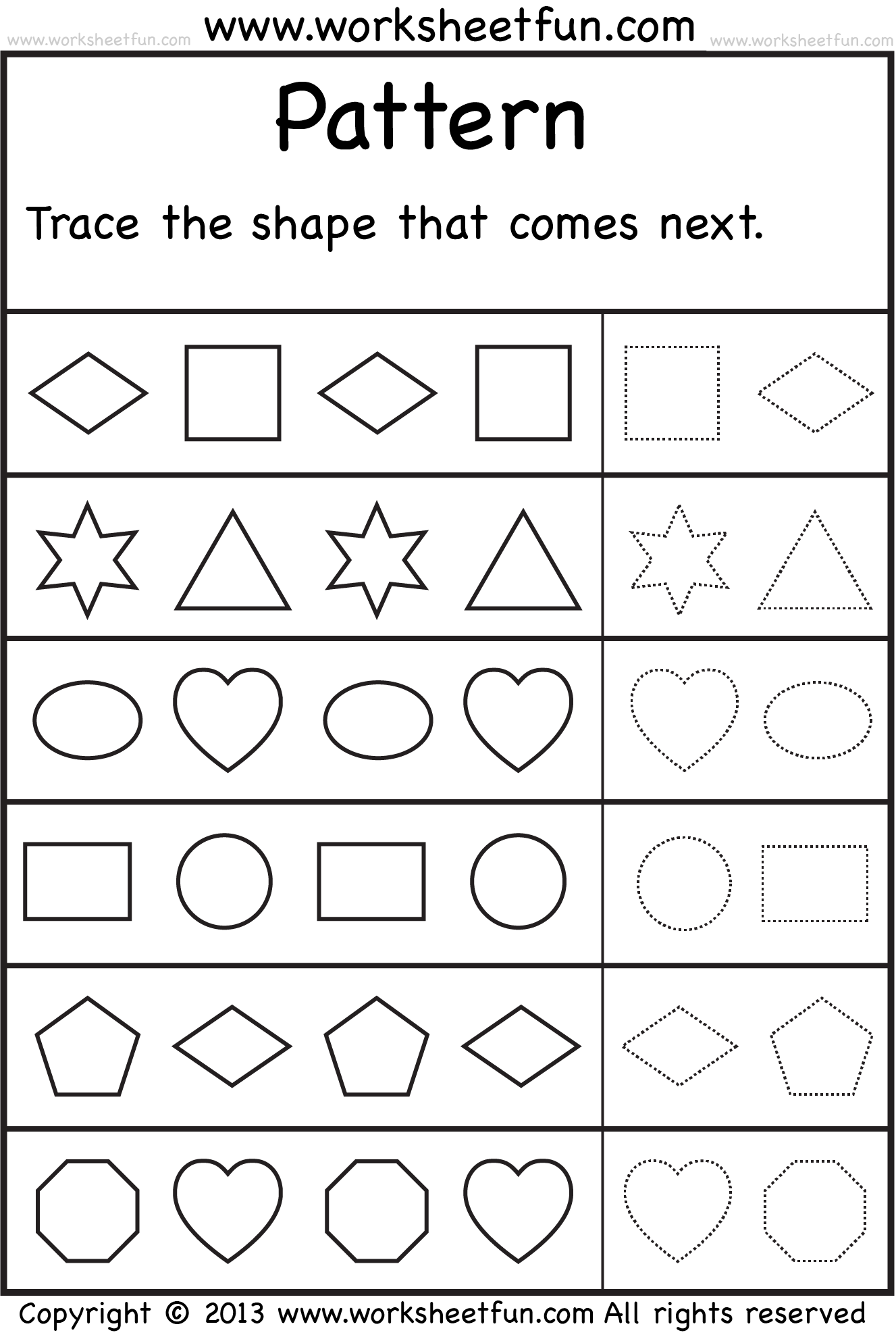 Pattern Worksheets Preschool