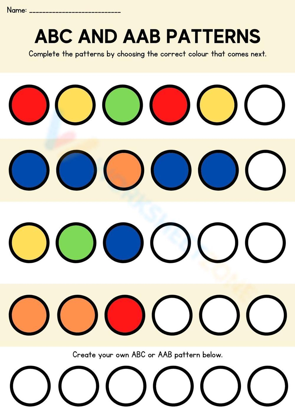 Patterns Worksheet ABC And AAB Worksheet Worksheets Library