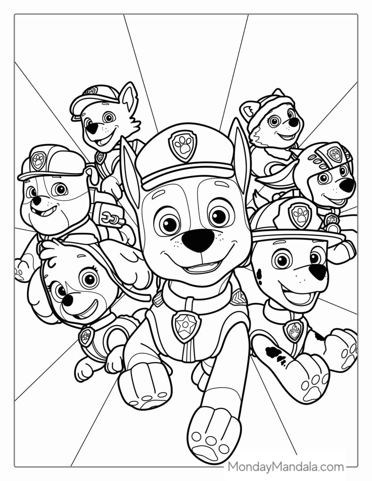 free printable coloring pages paw patrol