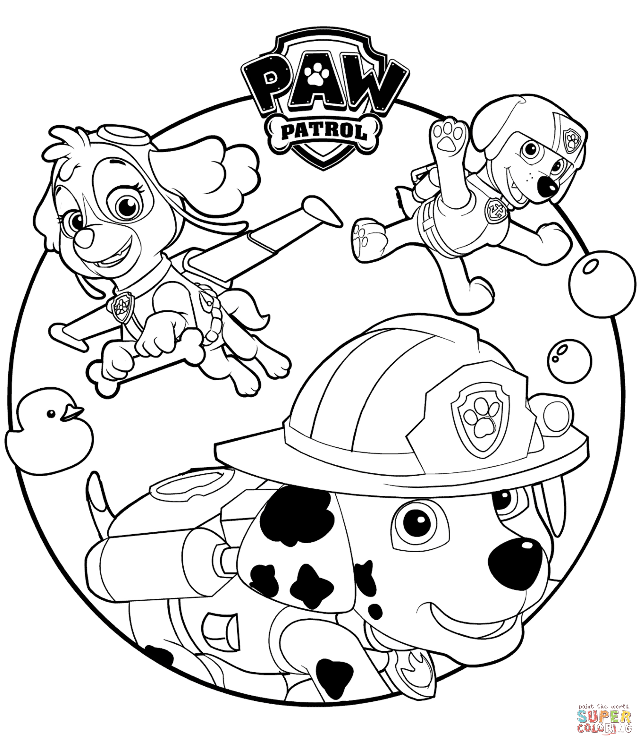 paw patrol coloring pages for free