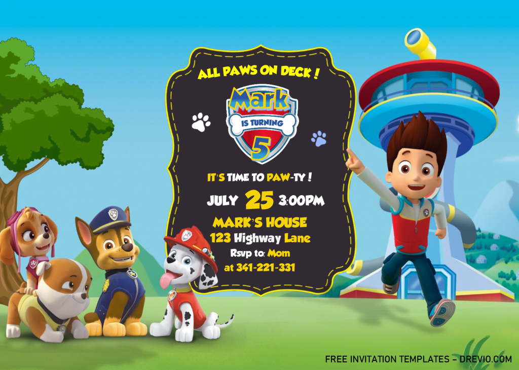 Paw Patrol Invitation Templates Free Download
