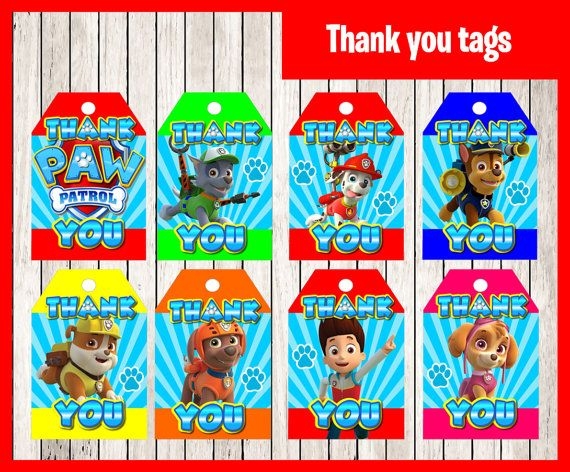 Paw Patrol Thank You Cards Instant Download By Printnatyparty Paw 