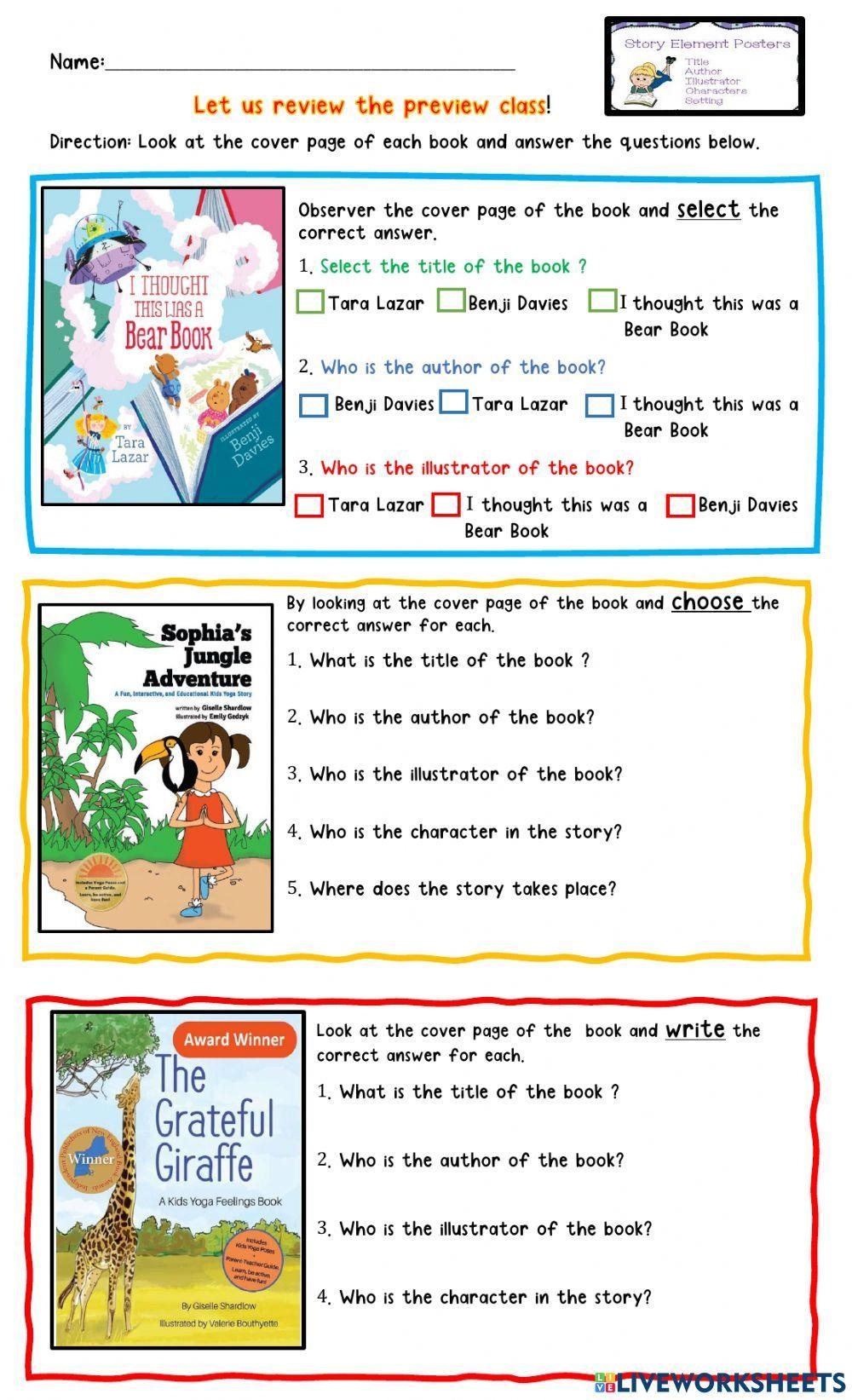 Pdf Online Worksheet Story Elements Live Worksheets Worksheets Library