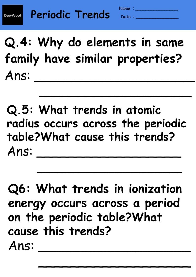 atomic trends worksheet