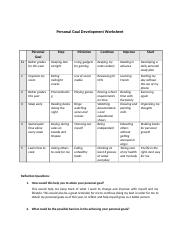 Personal Goal Development pdf Personal Goal Development 