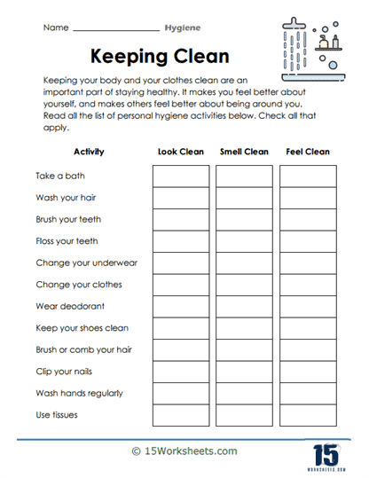 Personal Hygiene Worksheets 15 Worksheets Worksheets Library