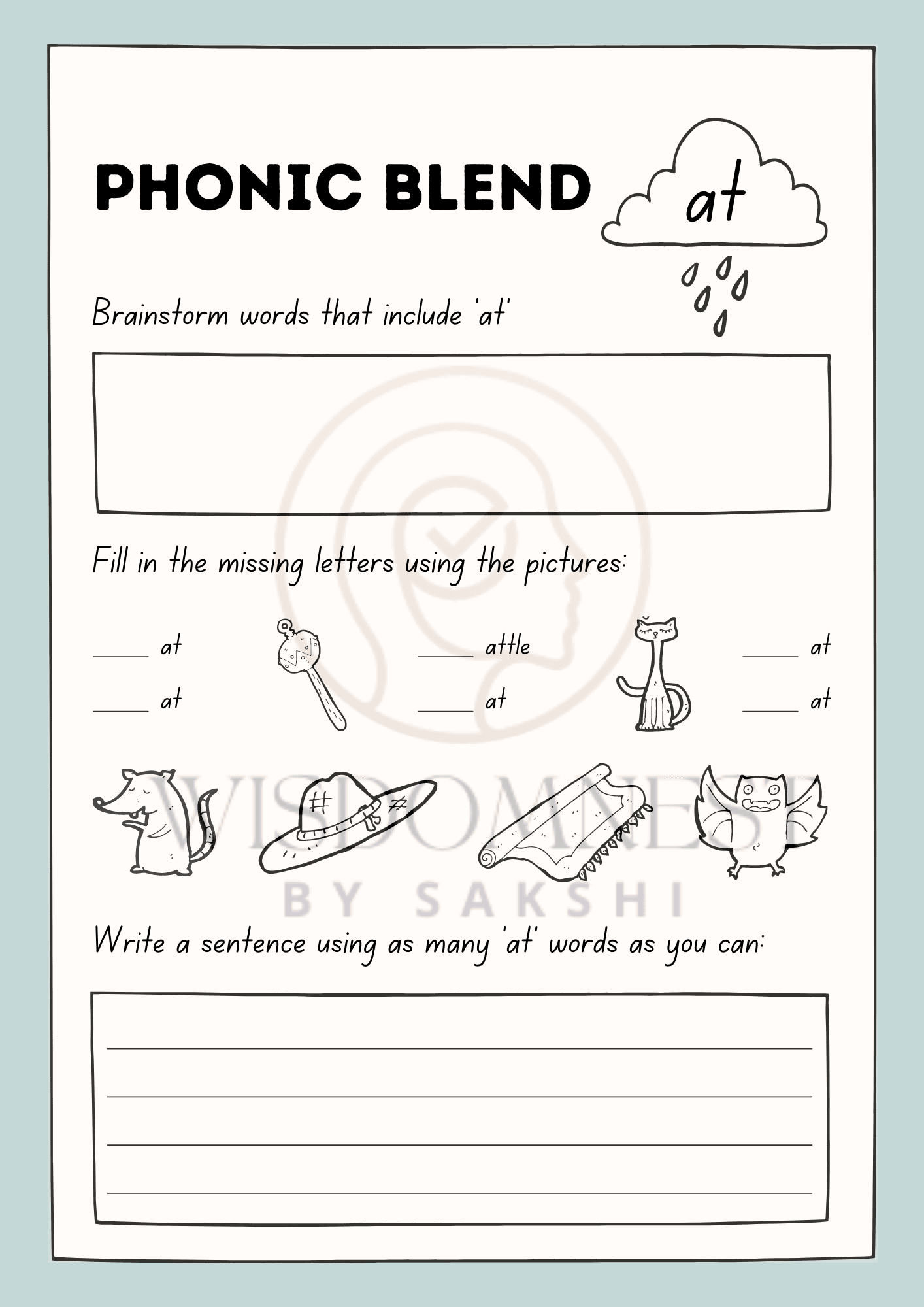 Phonic Blends Worksheet For Kids Wisdomnest
