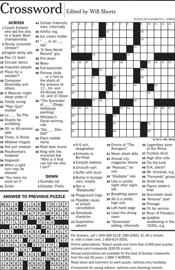 new york times free printable crossword puzzles