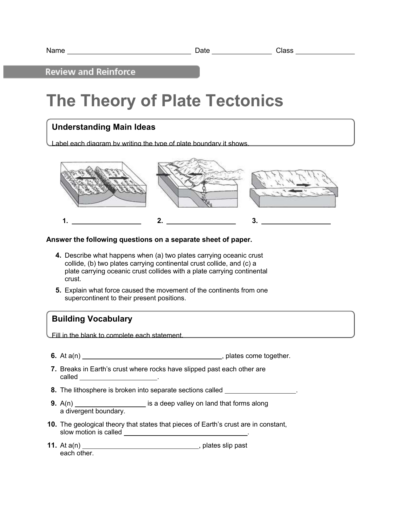 Plate Tectonics Worksheet Term Paper Example Db excel
