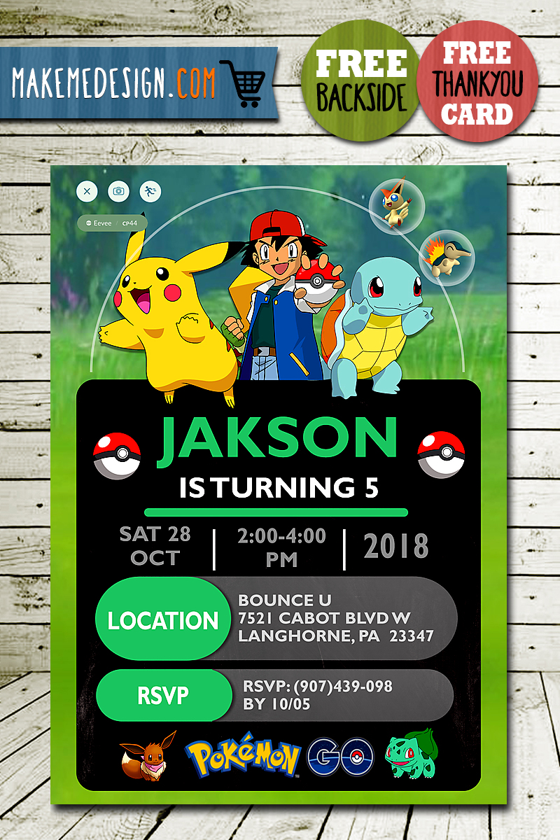 Pokemon Invitation Pokemon Birthday Invitations Template Pokemon 