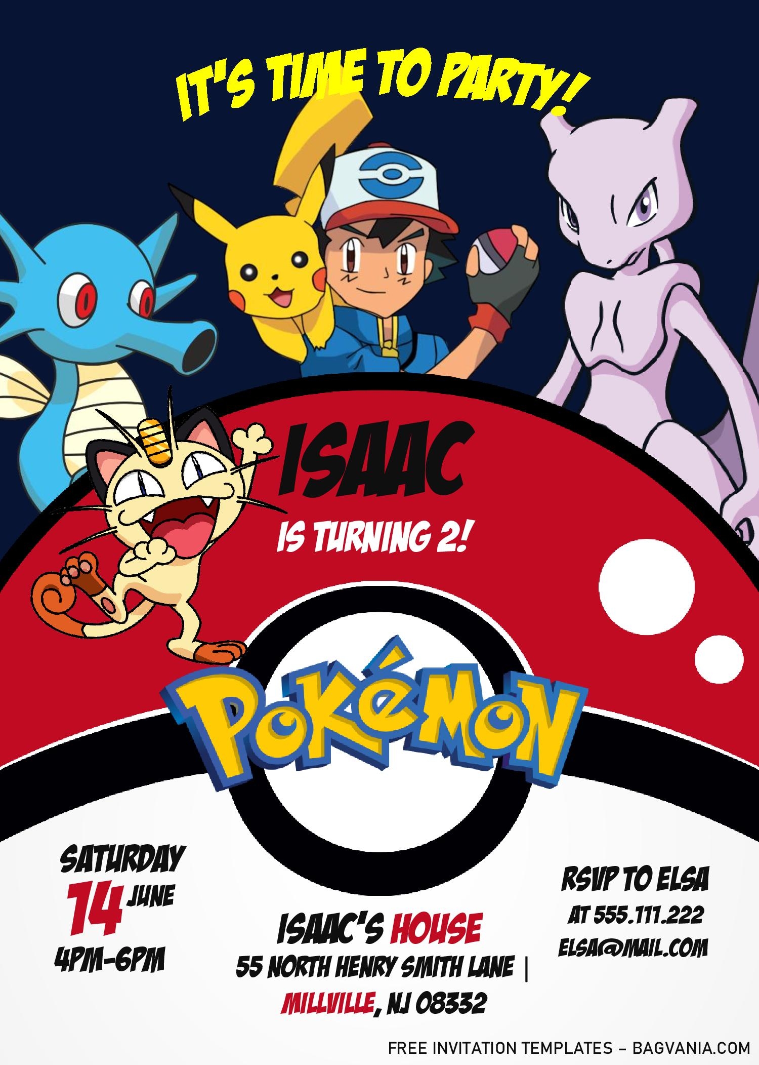 Pokemon Invitation Template Free Printable Word Searches