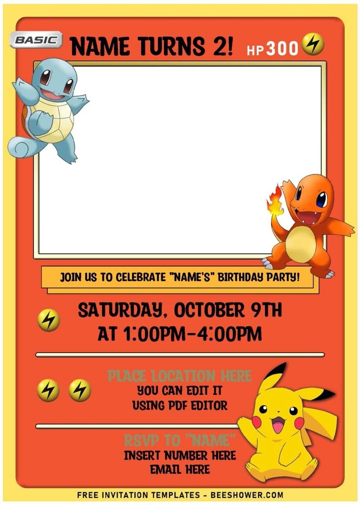 Pokemon Party Invitation Template Dev onallcylinders