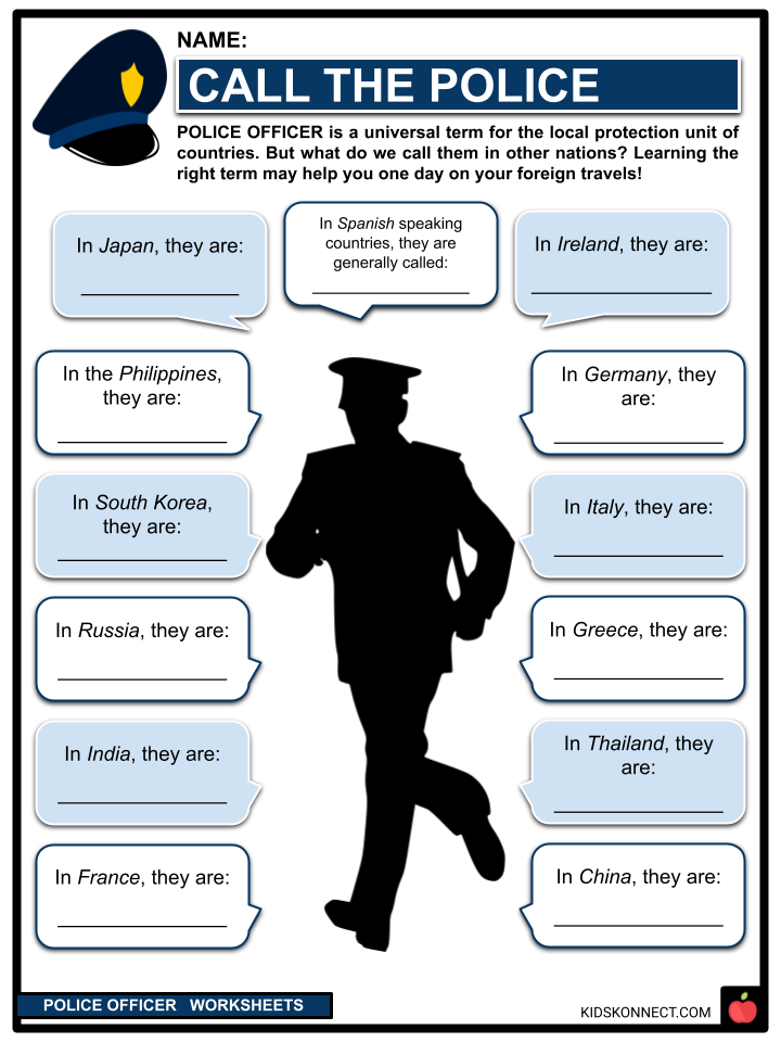 Police Officer Facts Worksheets History Types Requirements 