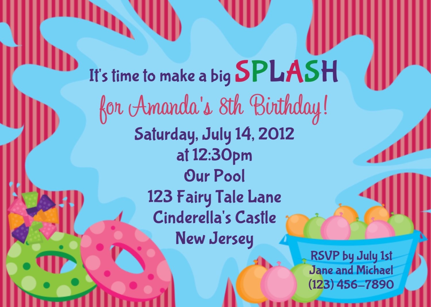 pool party invitations templates free