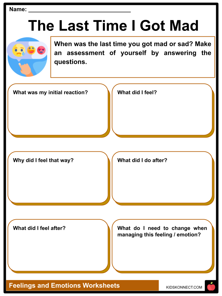 Positive Negative Emotions Worksheet For Teachers Perfect For 