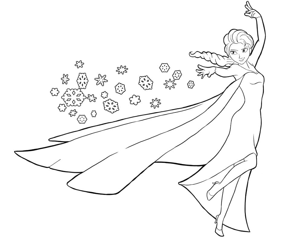 elsa coloring page free
