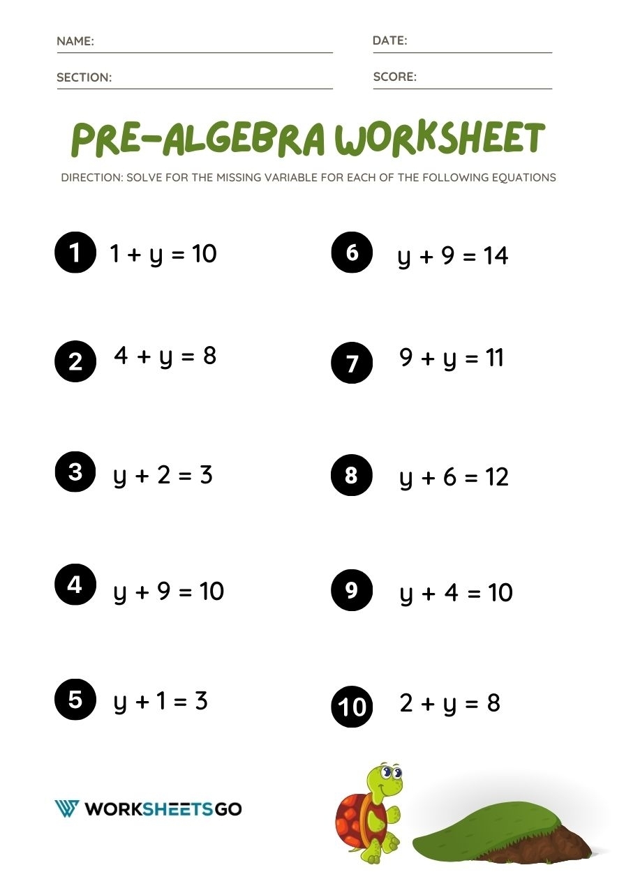 free algebra worksheets