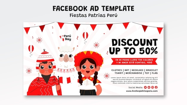 Premium PSD Fiestas Patrias Peru Facebook Invitation