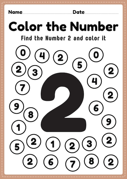 Premium Vector Math Worksheet Number 2 Worksheet Coloring Maths