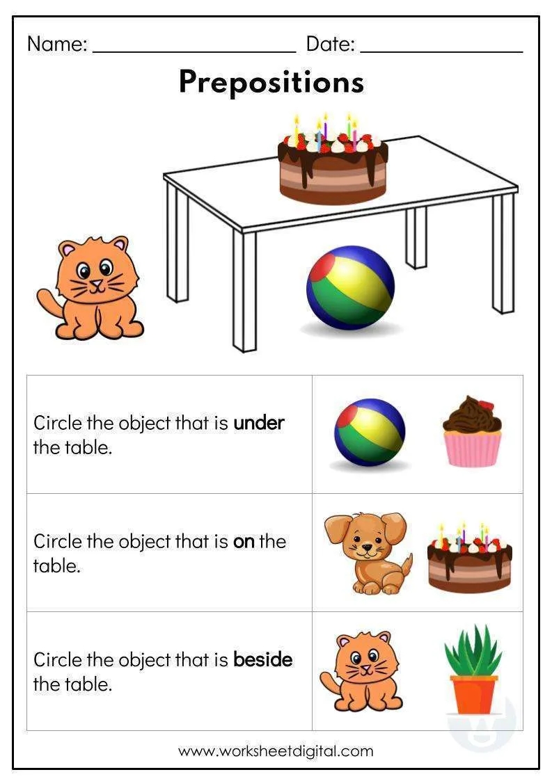 Prepositions Worksheet Preview Worksheets Library