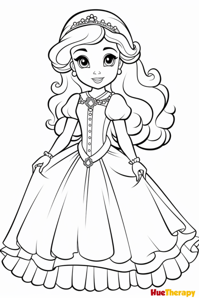 Princess Coloring Pages Free Printable Fun For Kids Form allcars usa