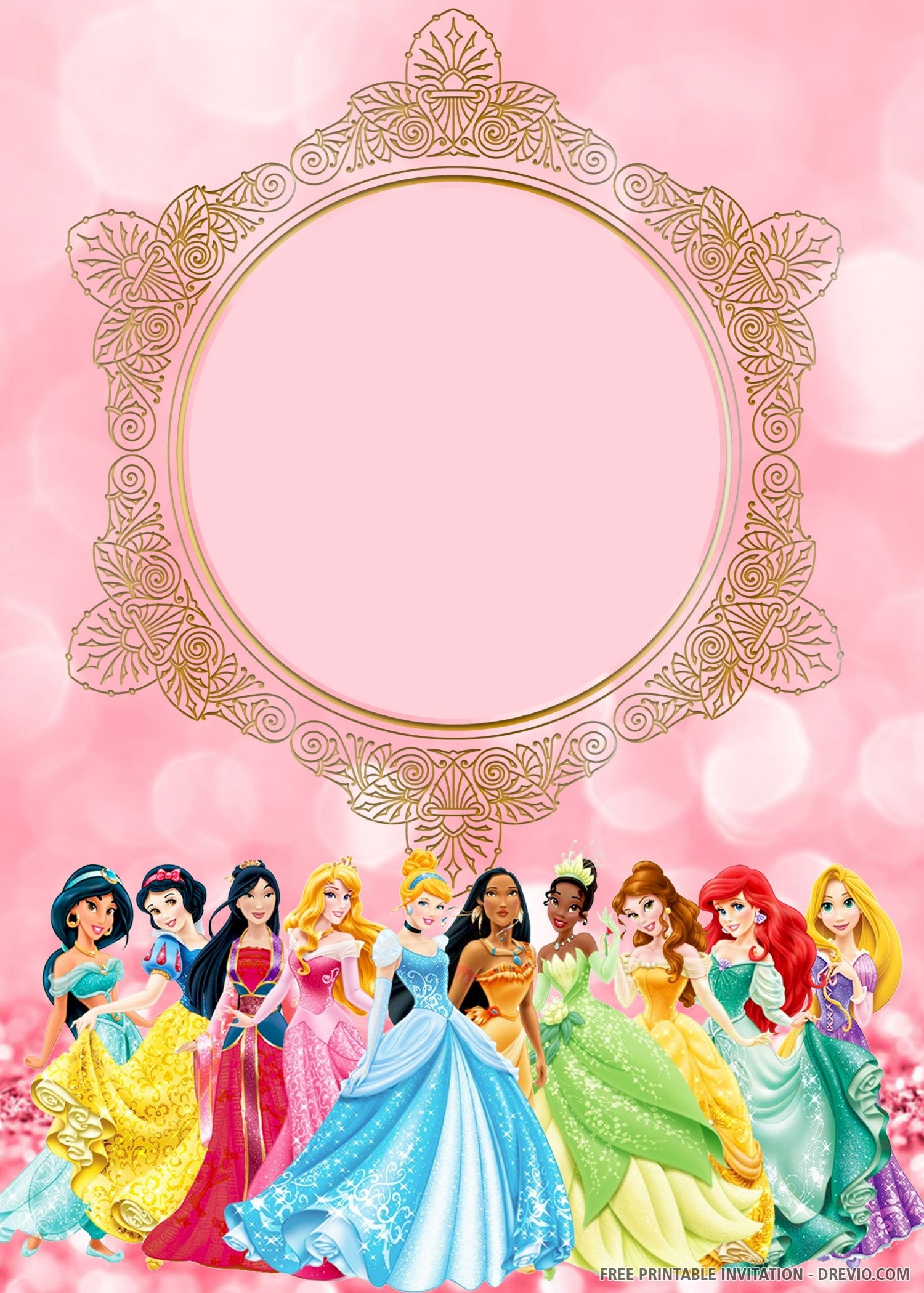Princess Party Invitations Templates Free Web Princess Party Invitation