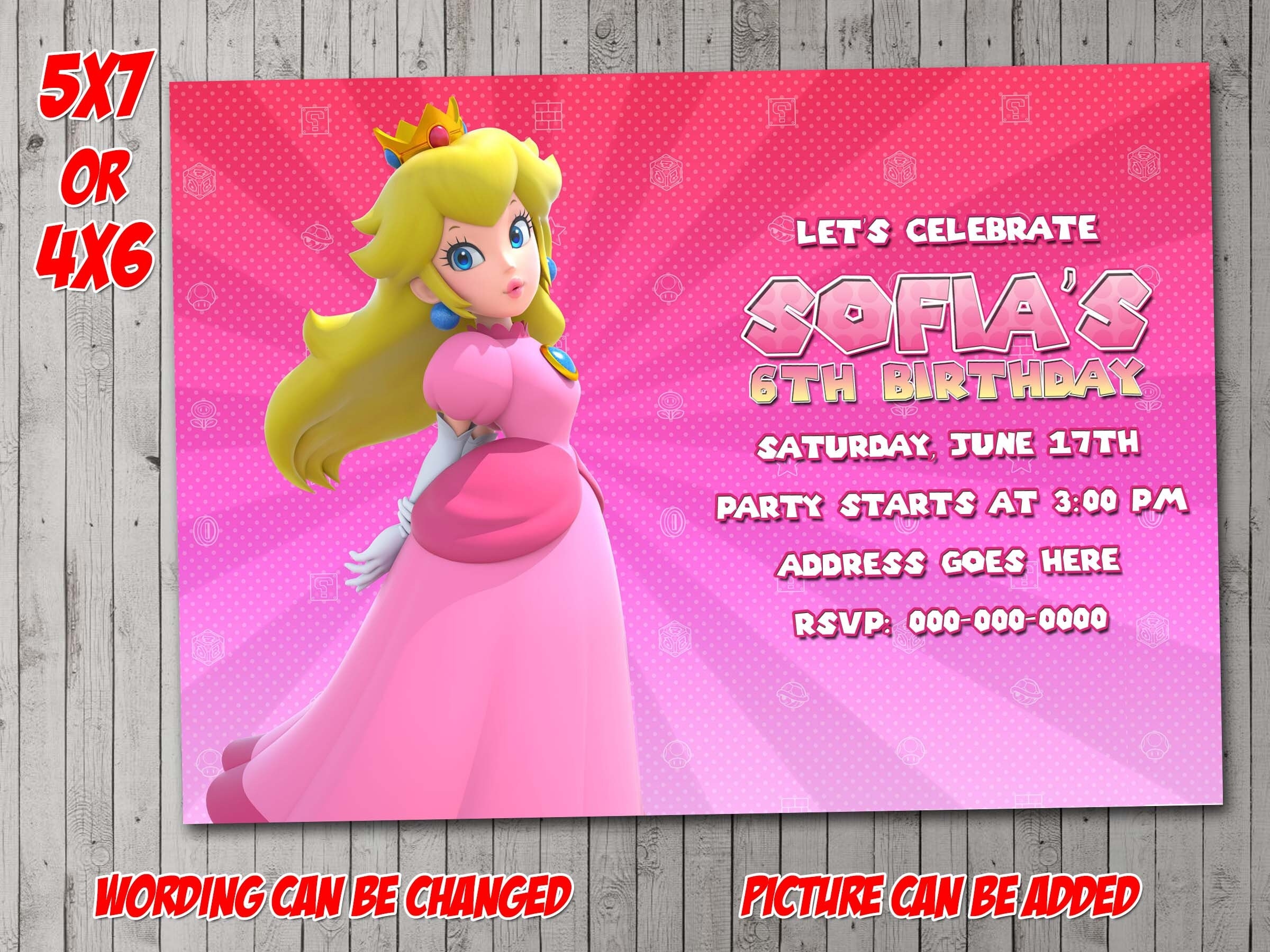 Princess Peach Invitation Template Free Printable Word Searches