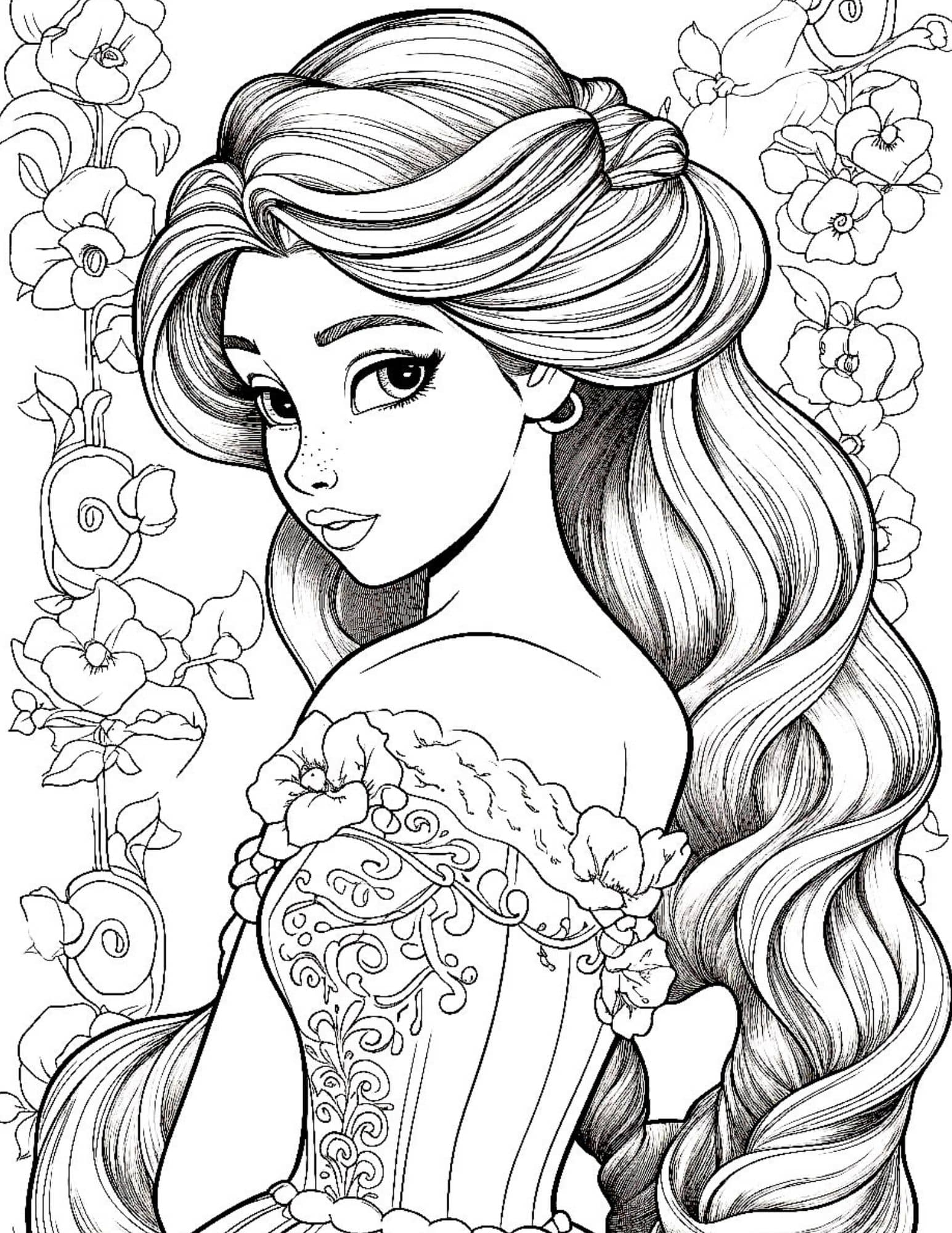 free princess printable coloring pages