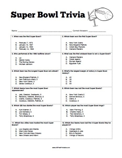 Print Super Bowl Crossword Free Printable