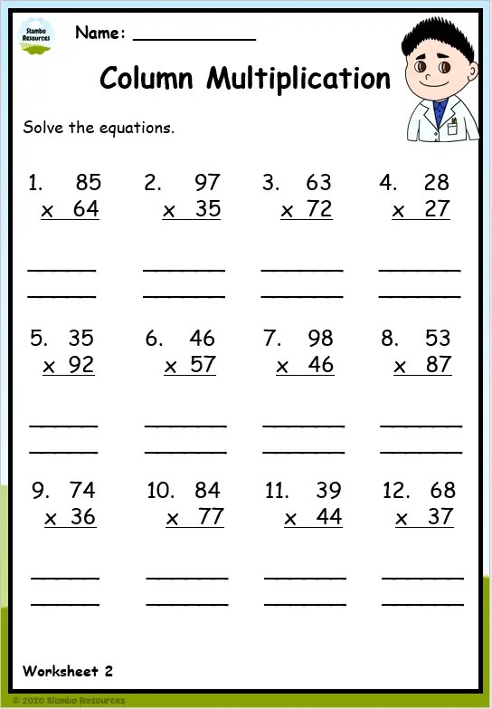 math worksheets for 4th grade