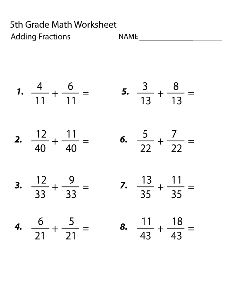 free 5th grade math worksheets