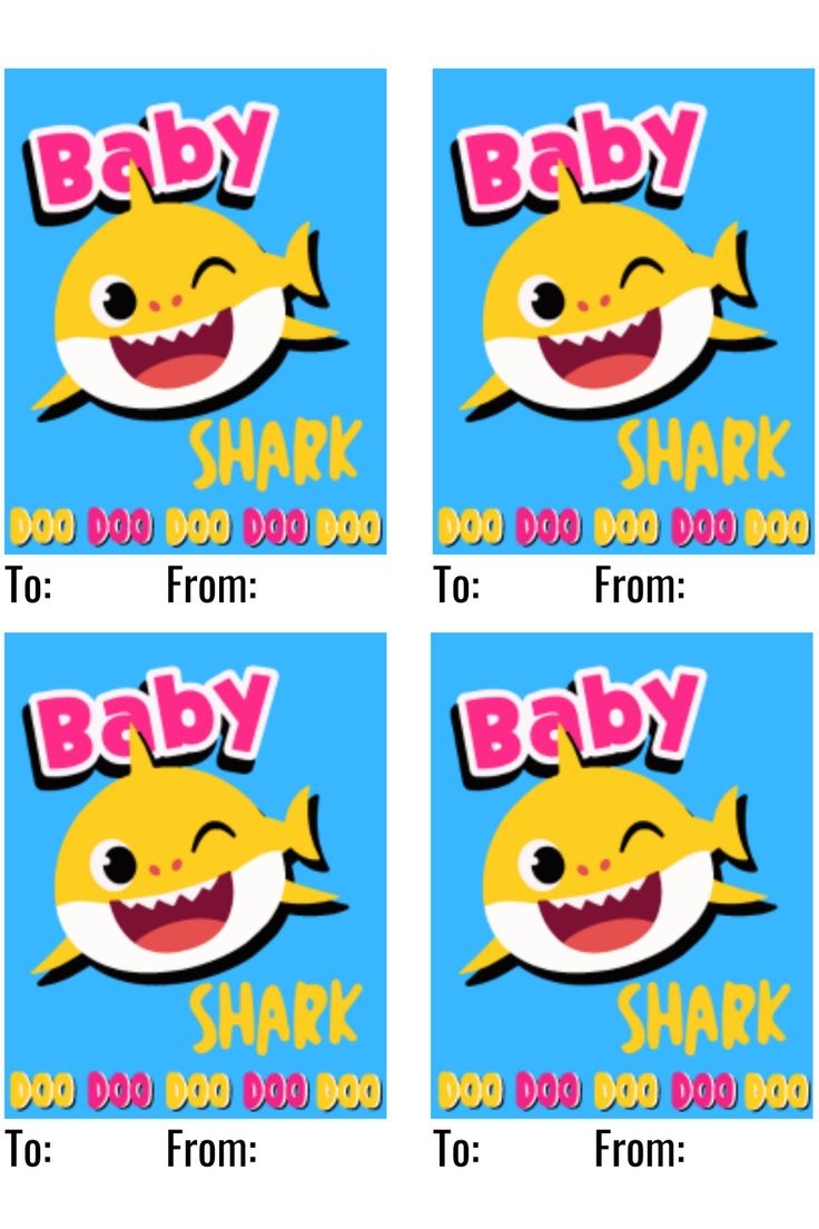 Printable Baby Shark Valentine 39 s Day Cards Valentine 39 s Cards For Kids