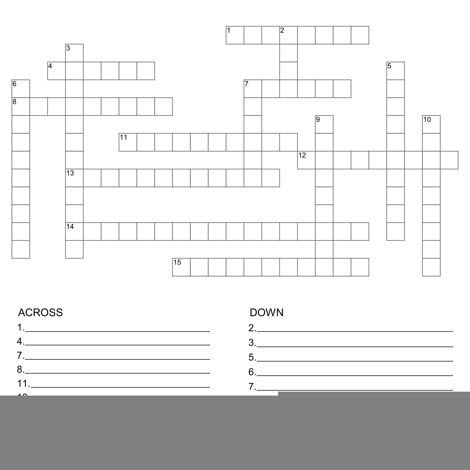 Printable Blank Crossword Puzzle Template Printable JD
