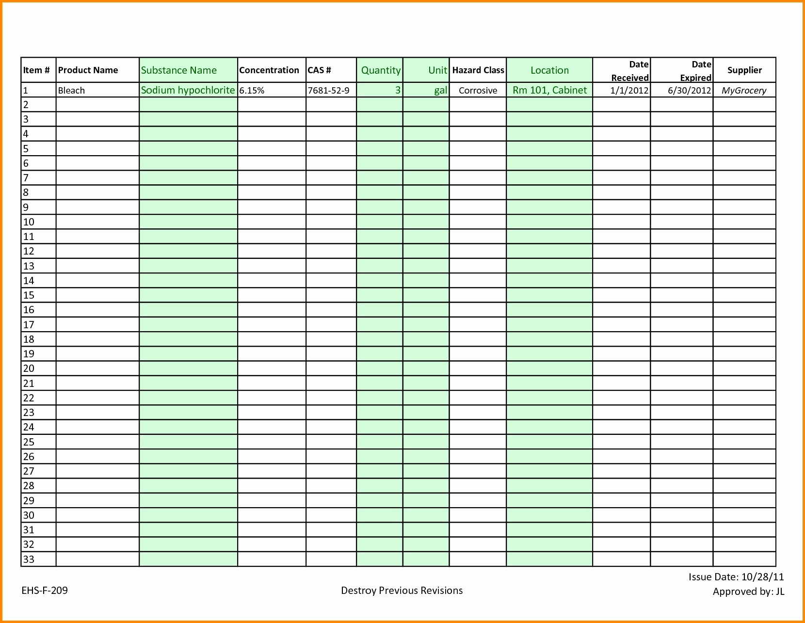 Printable Blank Excel Sheet