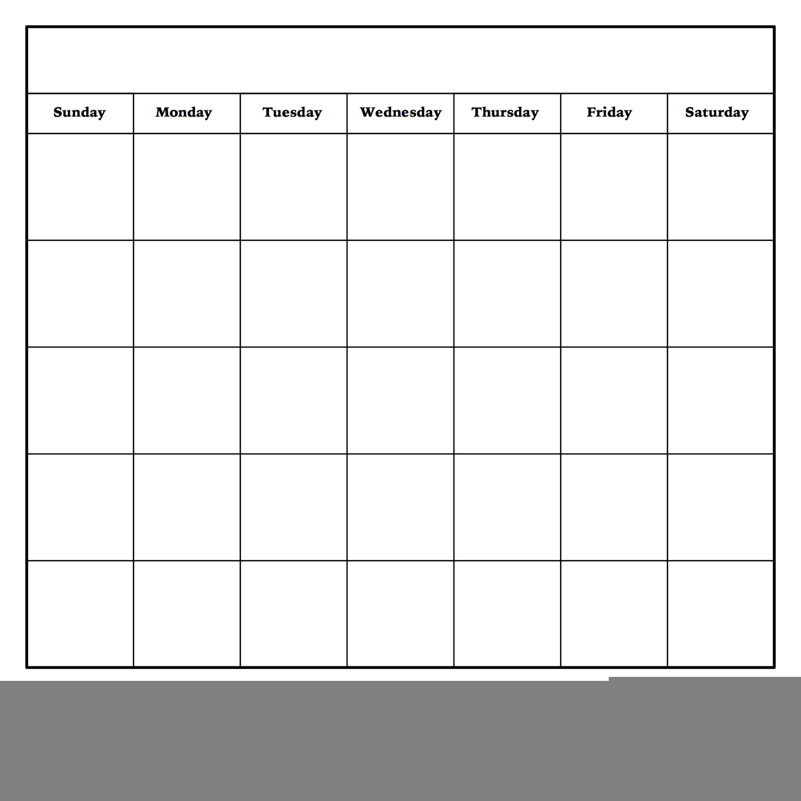 Printable Blank Monthly Calendar Template Printable Templates