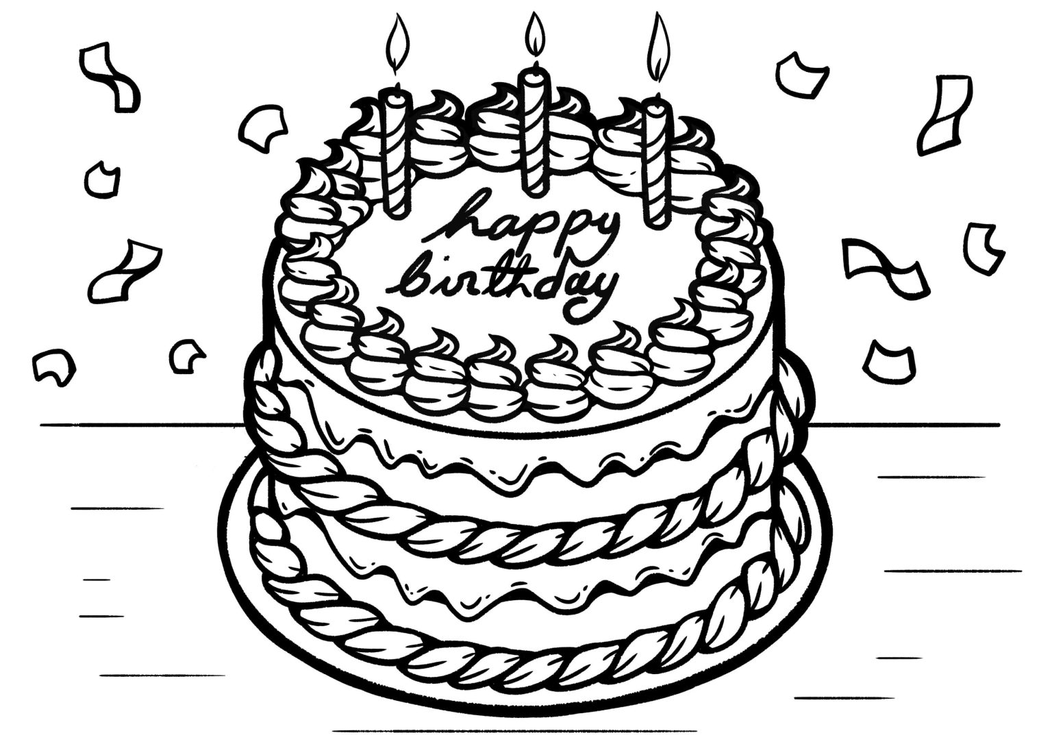 Printable Cakes Coloring Pages Free For Kid And Adults
