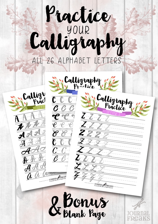 Printable Calligraphy Practice Worksheets Journal Freaks Worksheets