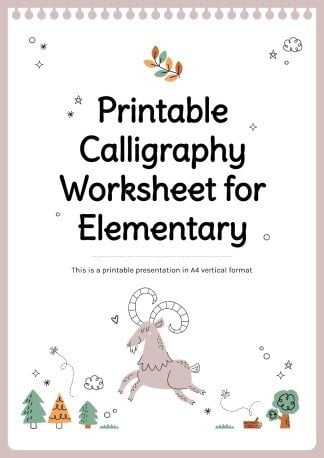 Printable Calligraphy Worksheet For Elementary Worksheets Library