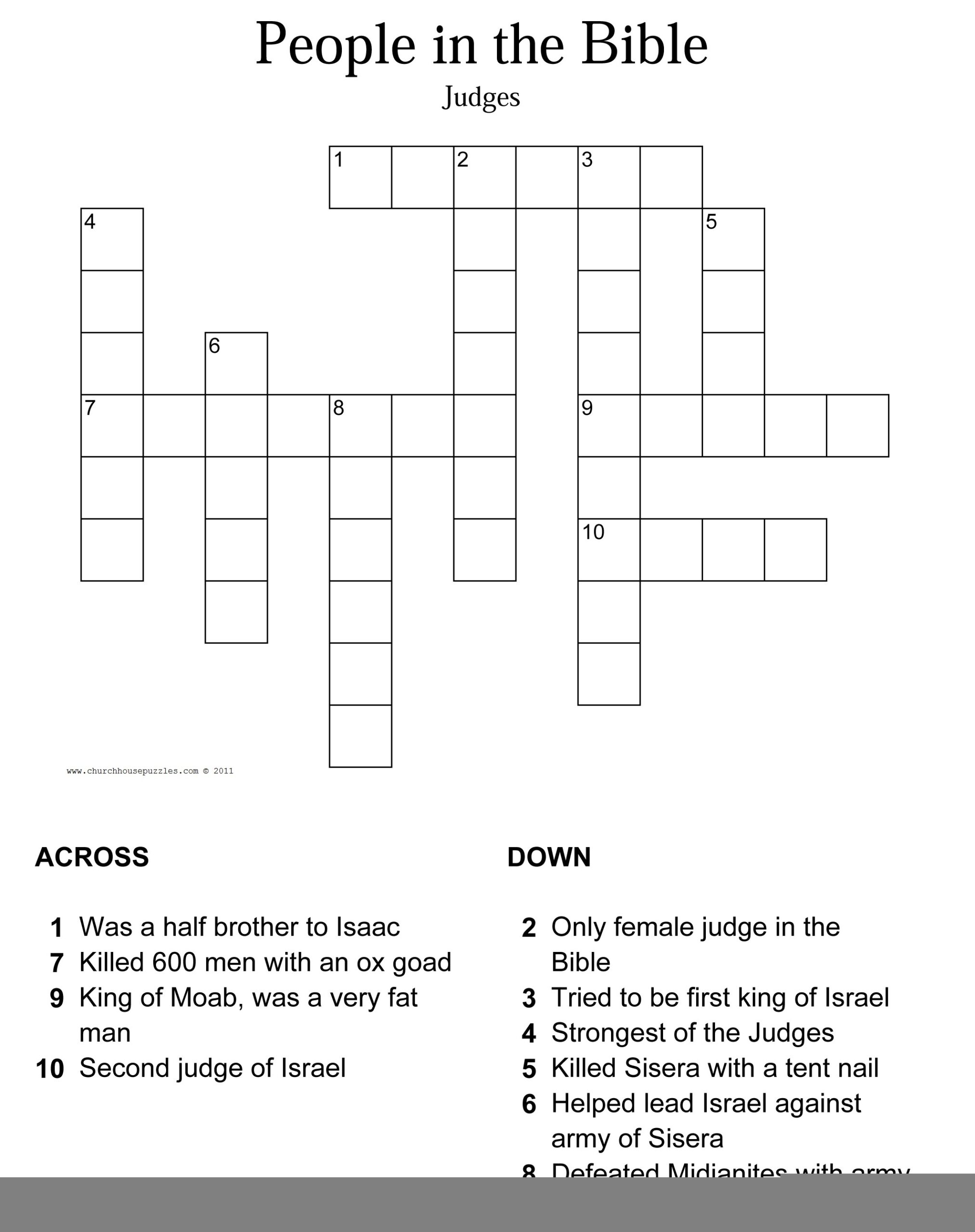 Printable Christian Crossword Puzzles Printable Crossword Puzzles