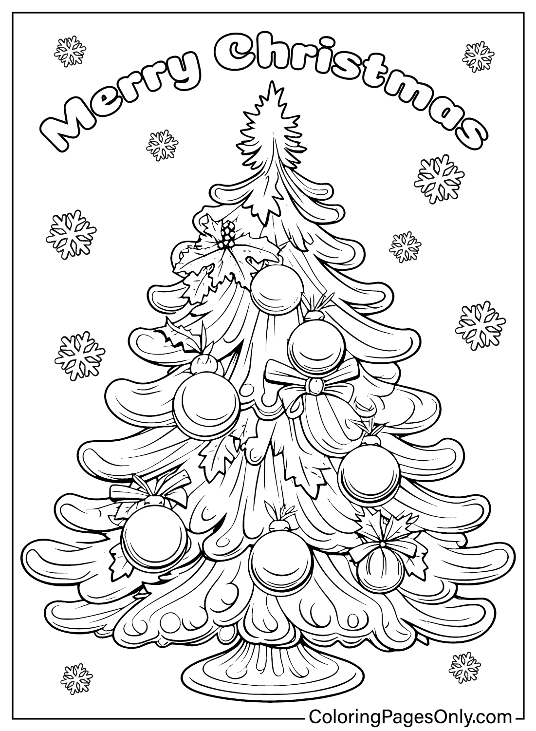 christmas tree coloring page free