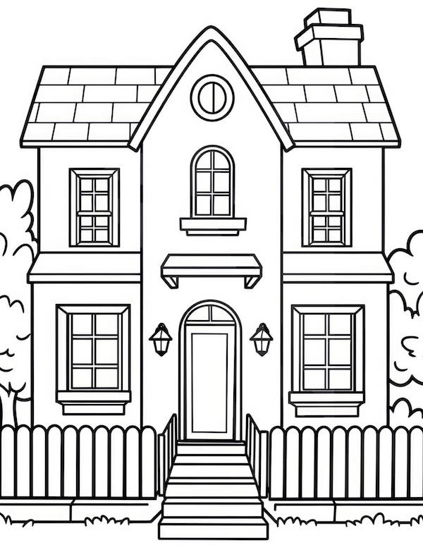 Color Page Of A House