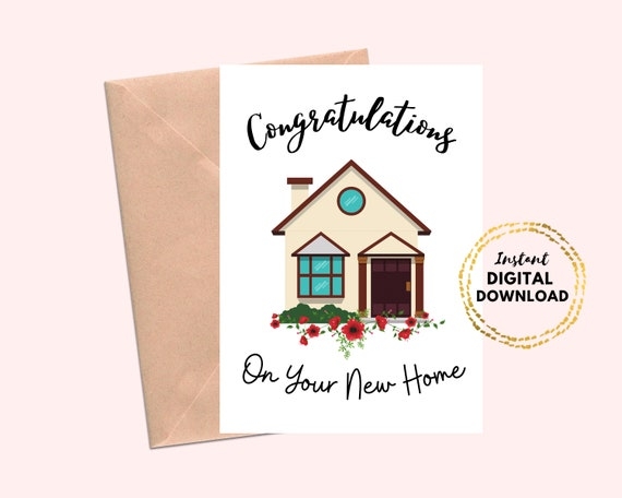 Printable Congratulations On Your New Home Greeting Card New 